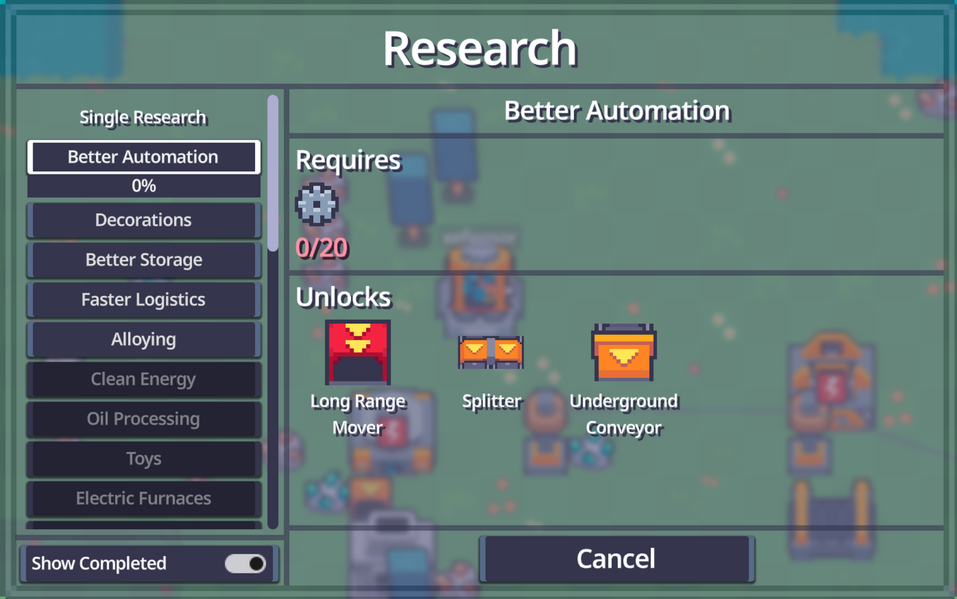screenshot of research