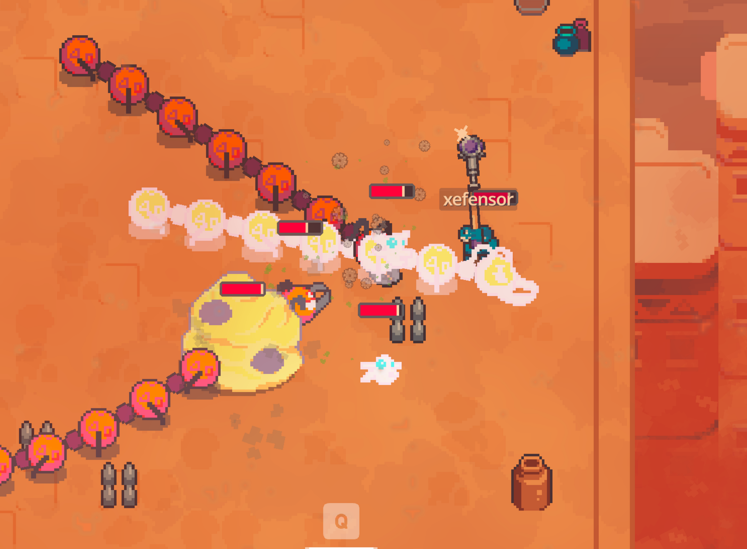 screenshot of centipede enemies